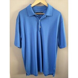 Greg Norman Men’s XL Blue Polo Golf Shirt Play Dry Moisture Wicking Top
